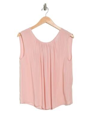 magaschoni Sleeveless Crew Neck Woven Blouse Size M NEW (b30)